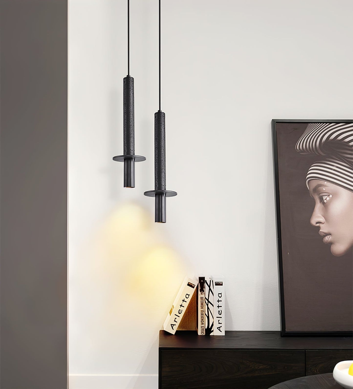 Avdoryra Dual Cylinder Travertine Pendant Light
