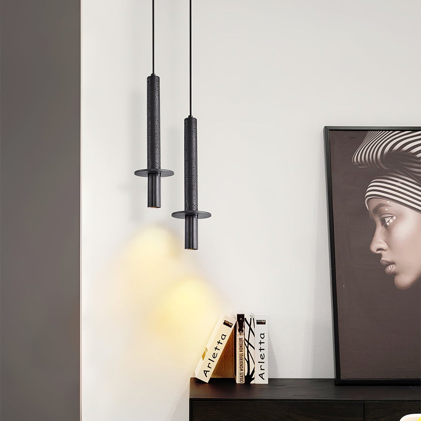 Avdoryra Dual Cylinder Travertine Pendant Light