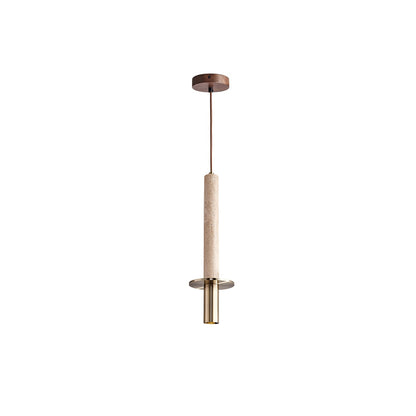 Avdoryra Dual Cylinder Travertine Pendant Light