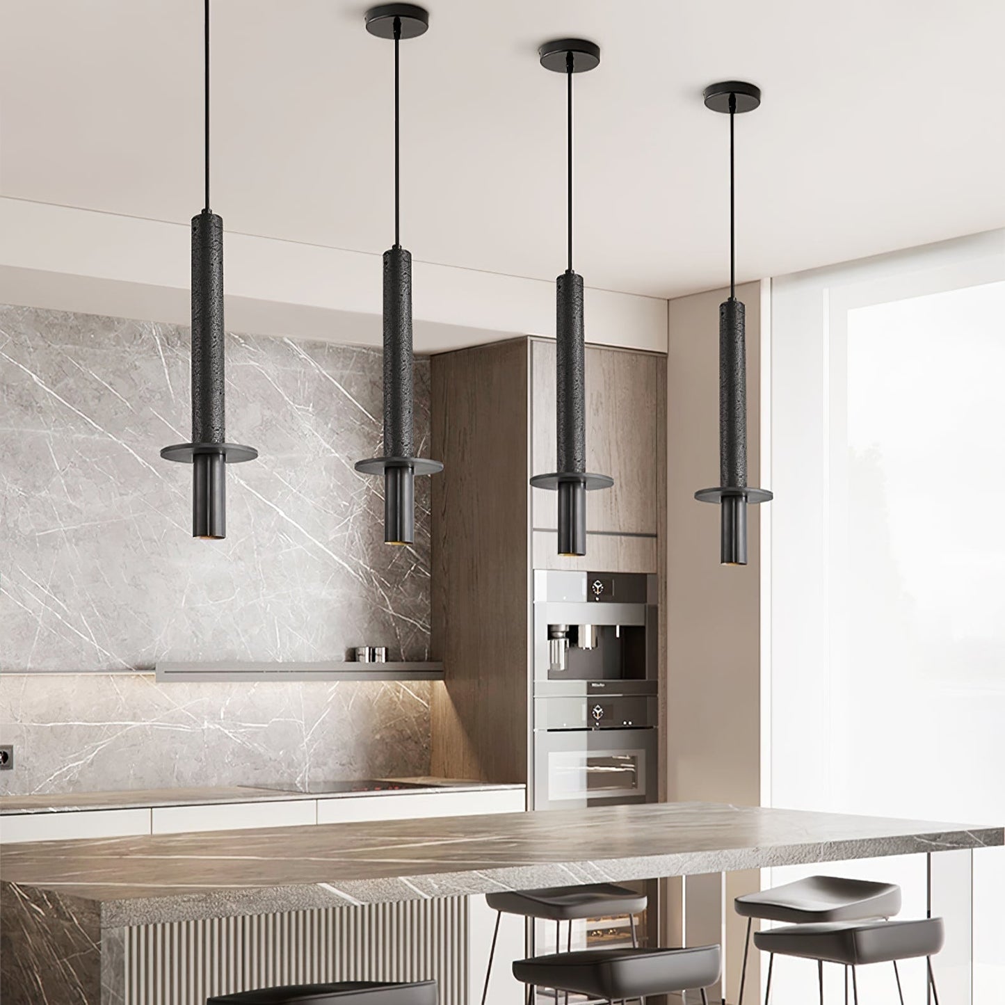 Avdoryra Dual Cylinder Travertine Pendant Light