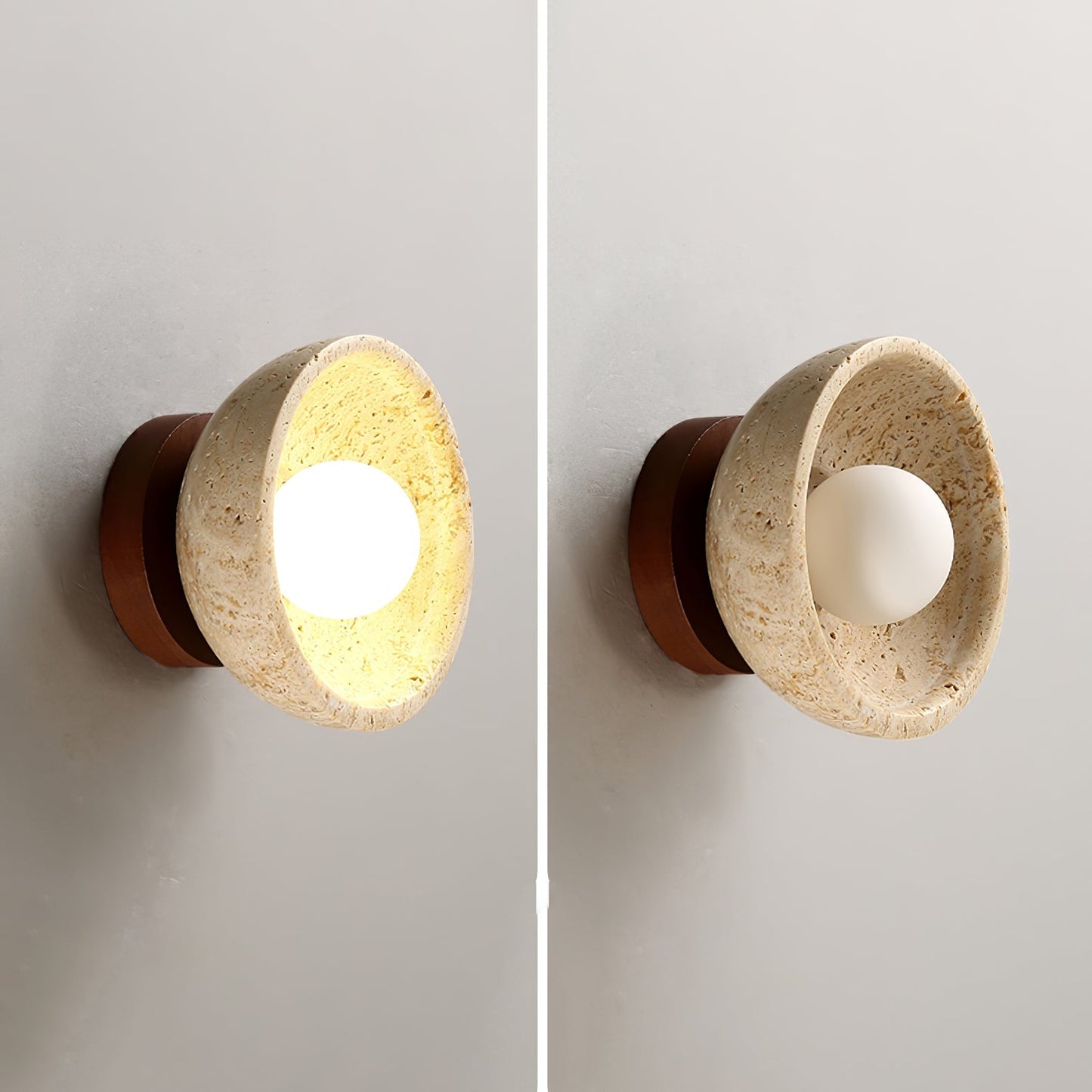 Vacaris Half-dome Travertine Wall Light