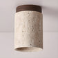 Aurnorira Cylinder Cap Travertine Ceiling Light