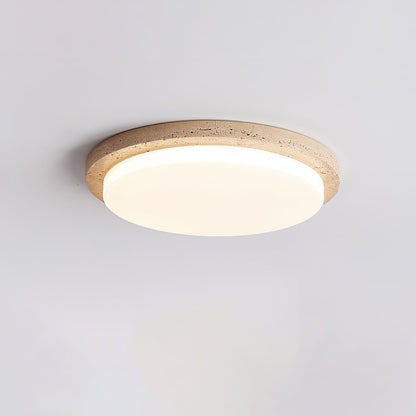 Etala Smooth-rim Travertine Ceiling Light