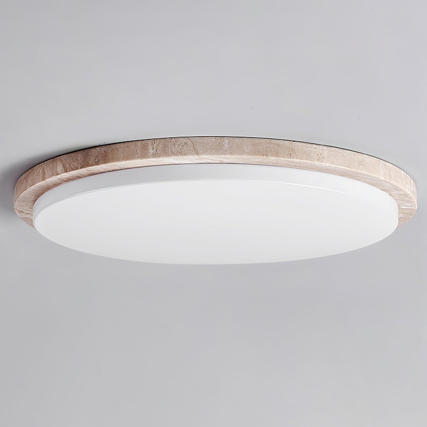 Etala Smooth-rim Travertine Ceiling Light