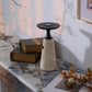 Vespera Sculptural Travertine Table Lamp