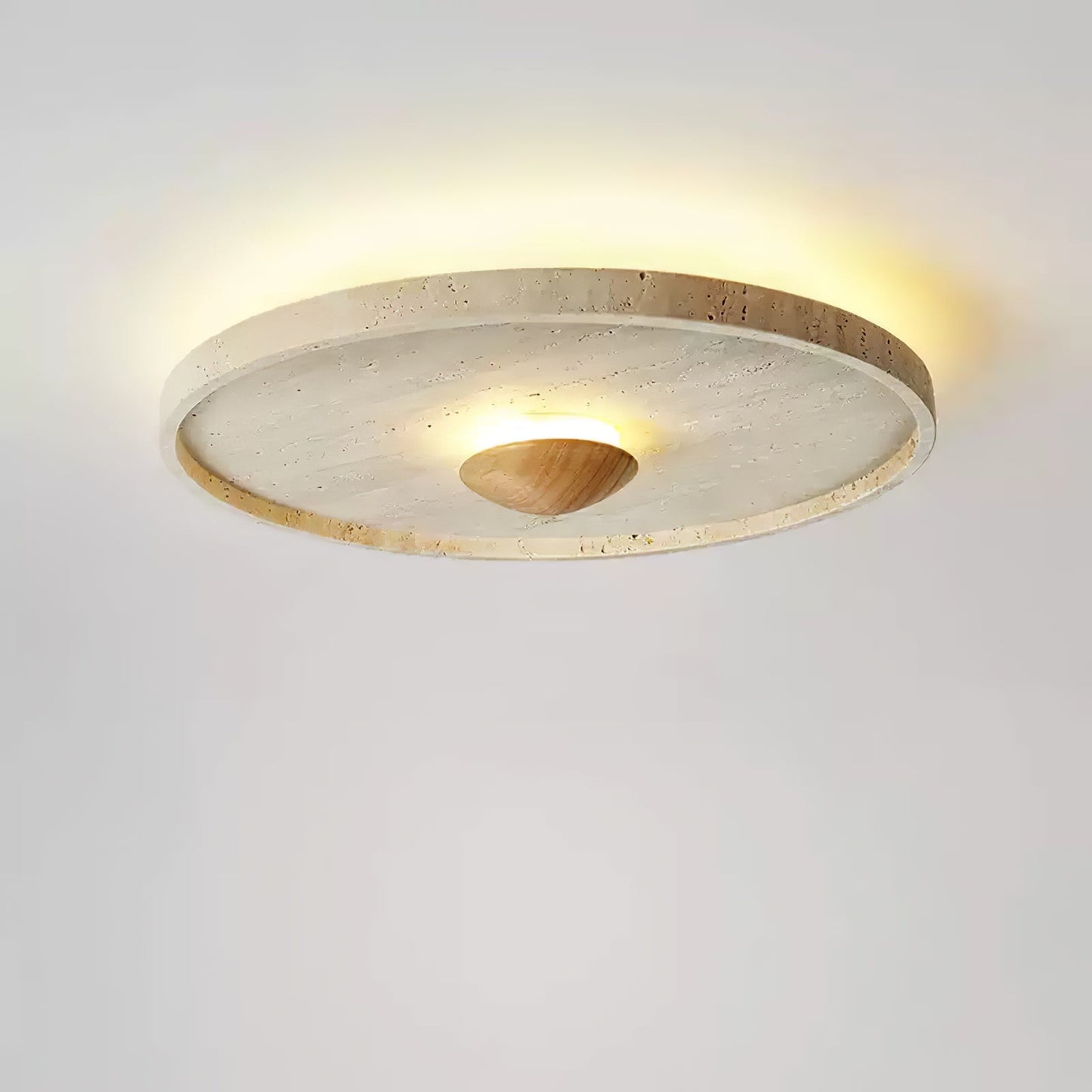 Lumiround Disc Inset Travertine Ceiling Light