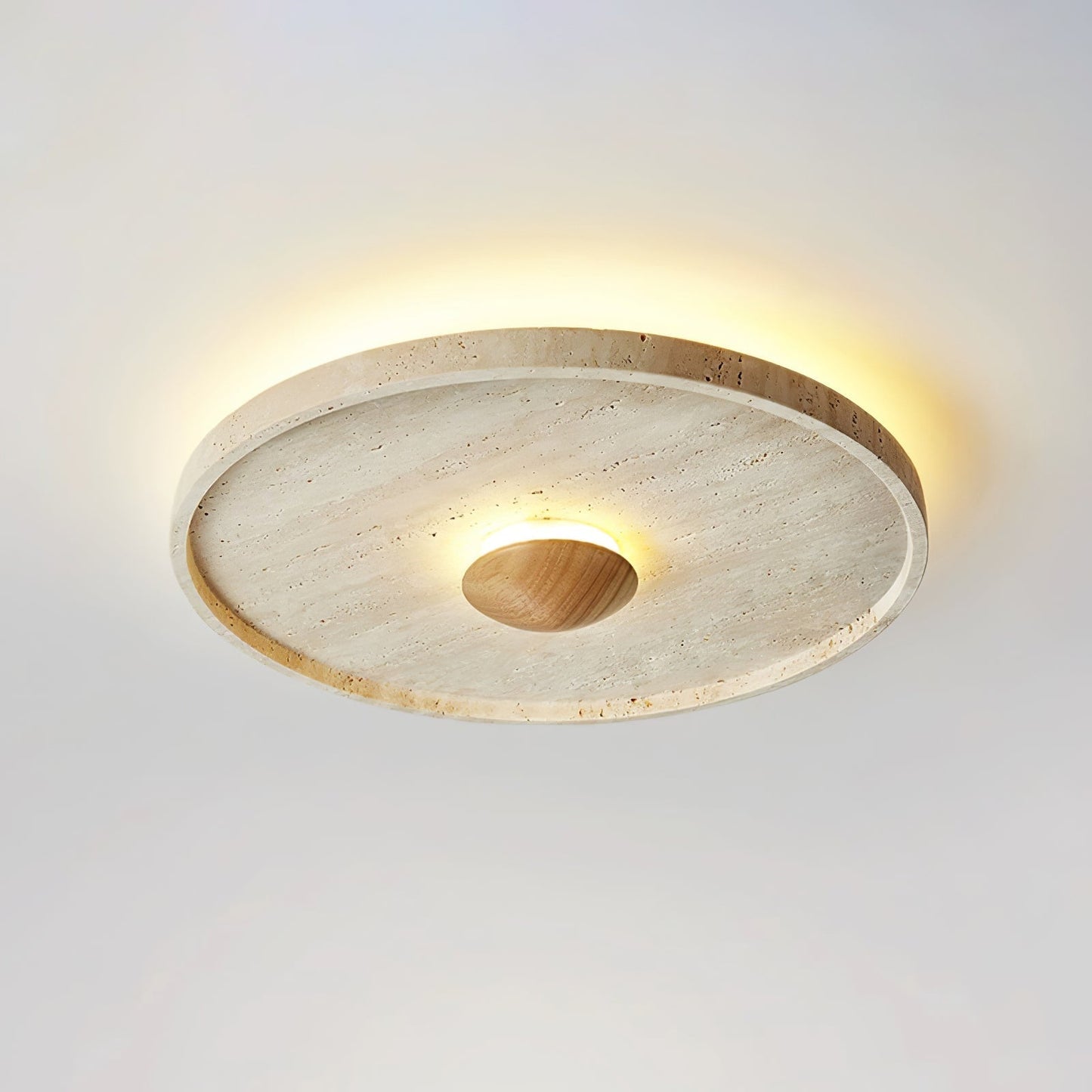 Lumiround Disc Inset Travertine Ceiling Light