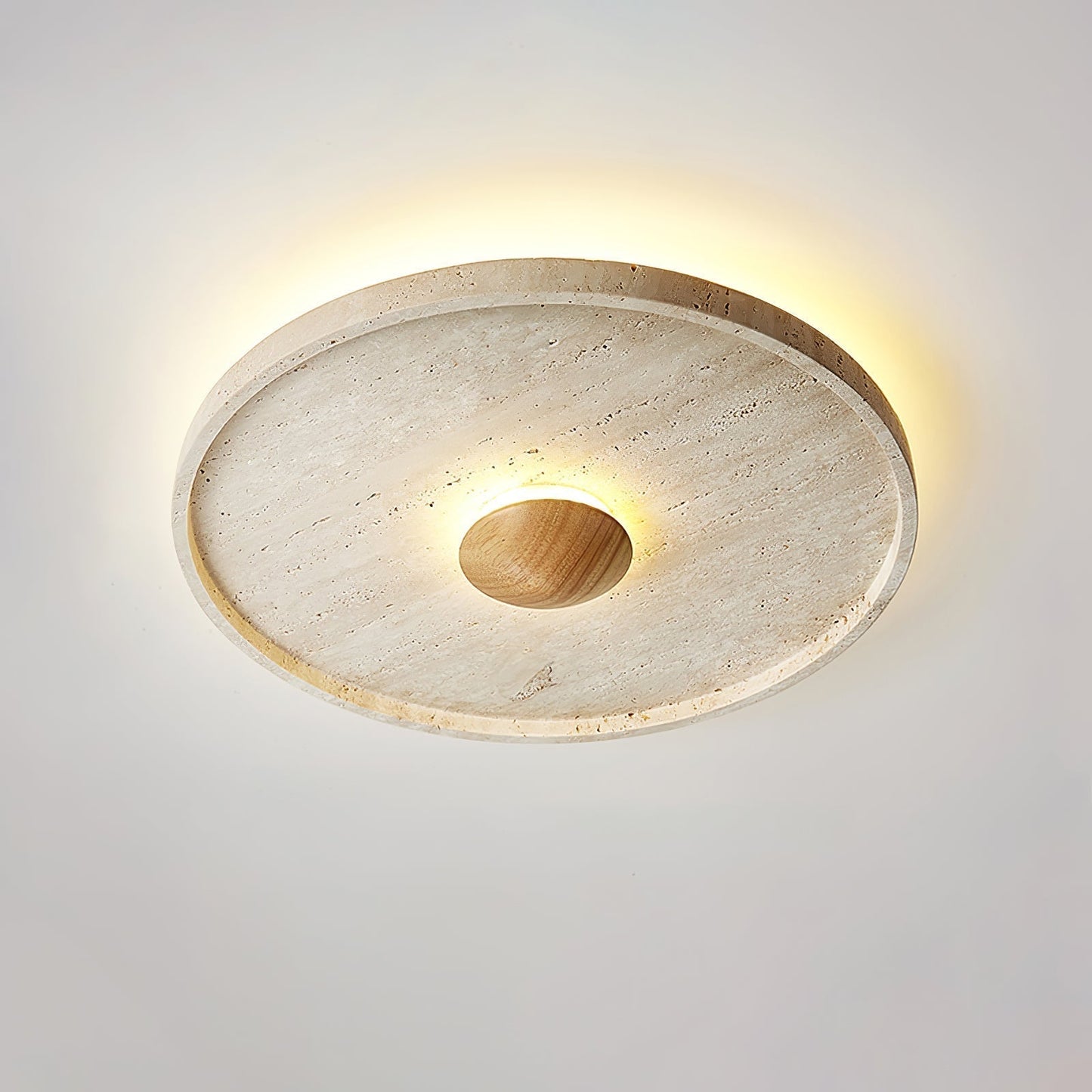 Lumiround Disc Inset Travertine Ceiling Light