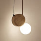 Zosolyra Double-disc Travertine Pendant Light