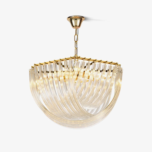 Aurora Chandelier Clear Curved Tiered