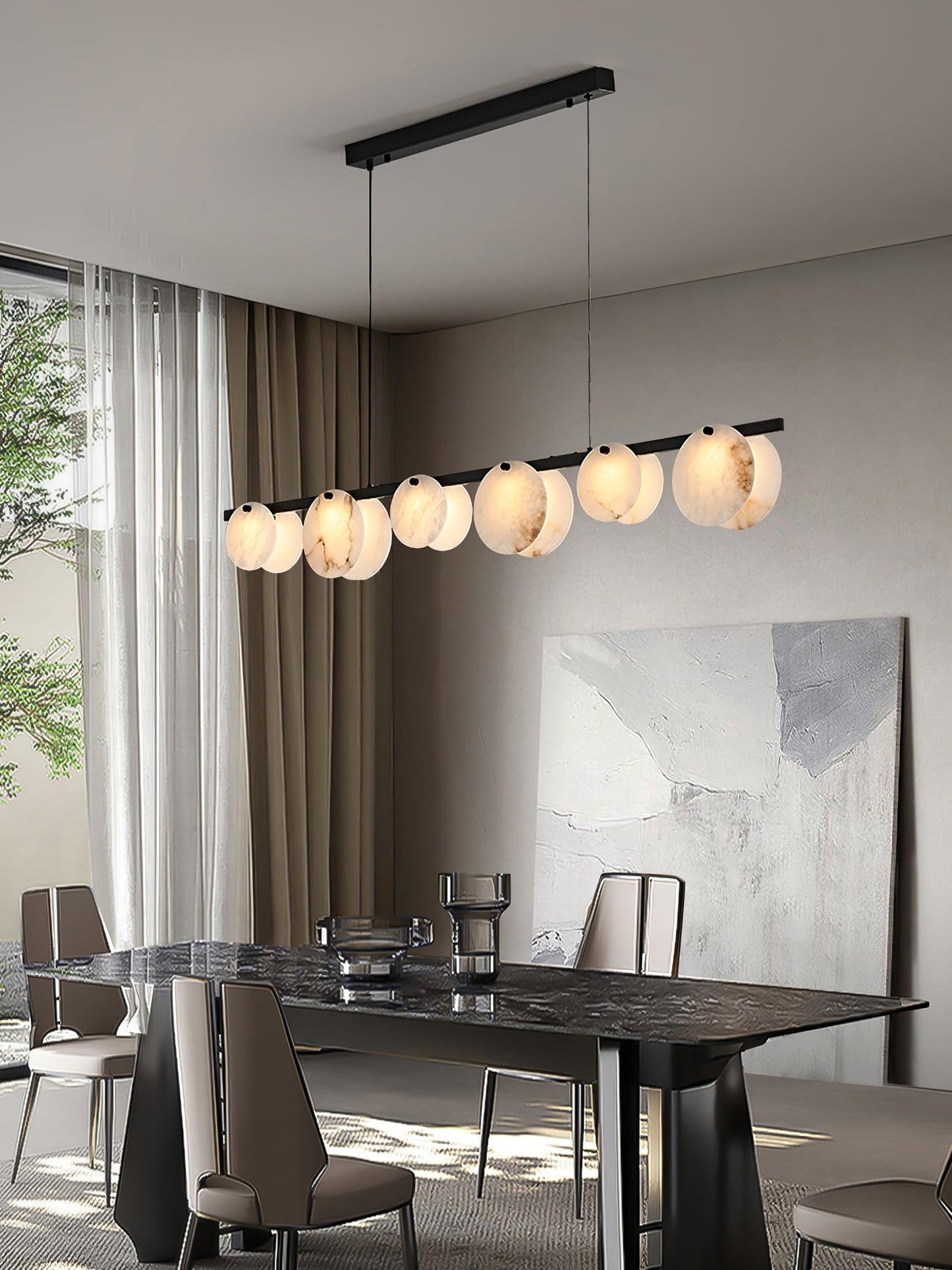 Olirel Linear Alabaster Pendant Light