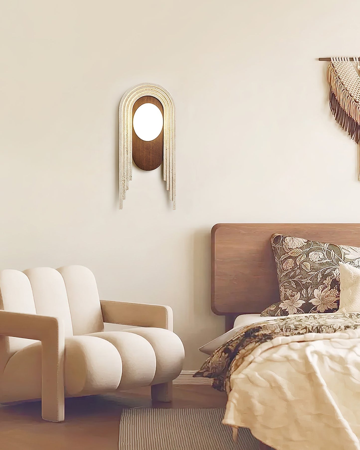 Uloryra Arch-frame Travertine Wall Light