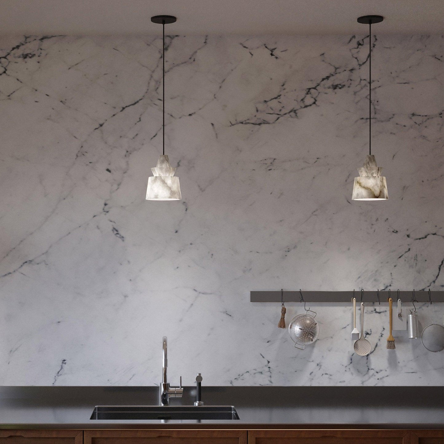 Curineth Minimalist Alabaster Pendant Light